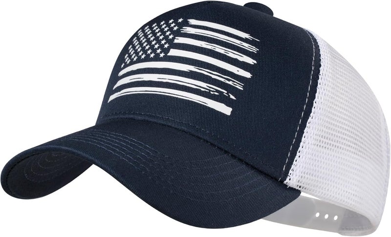 VIONLAN Baseball Cap, American Flag Trucker Hat for Men Women, Breathable Adjustable Fit Outdoor Mesh Snapback Hats - Image 1